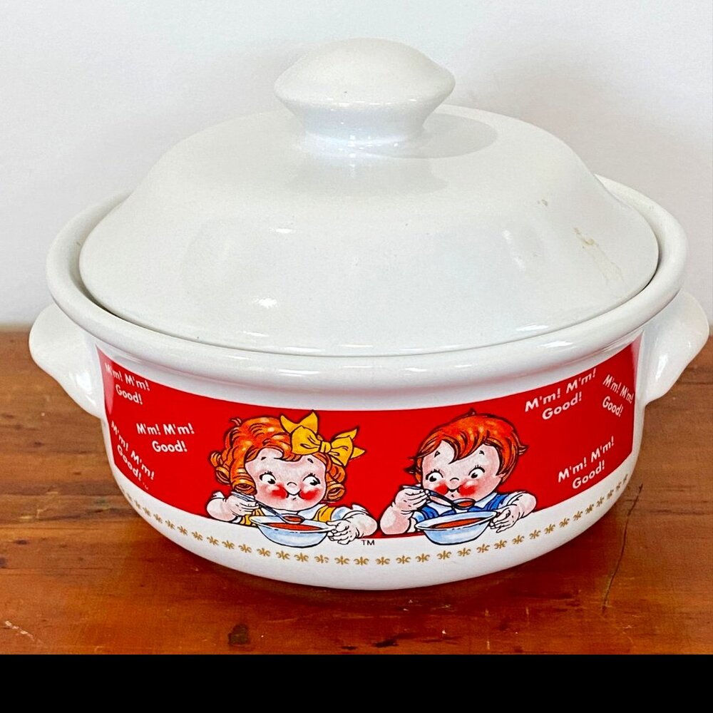 CAMPBELL SOUP BOWL & LID BY Produced For Houston Harvest 1998
